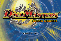 Duel Masters: Sempai Legends title screen for GameBoy Advance